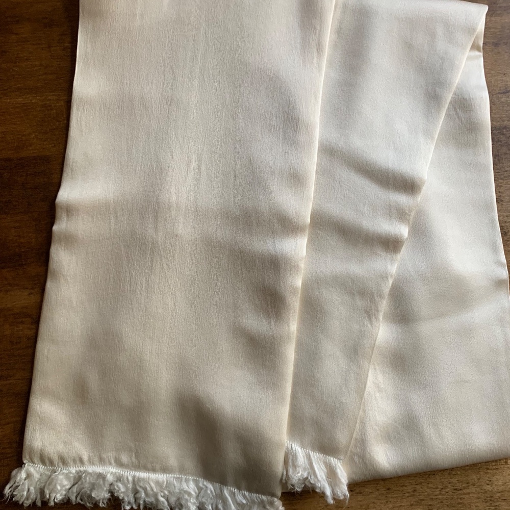 Cocoon 100% Silk 3-Layer Winter White Scarf – Handmade Hong Kong – 65”
